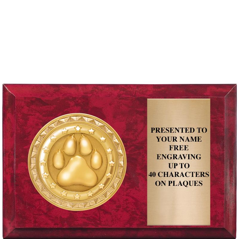 6" X 4" RED MBL INSERT PLQ