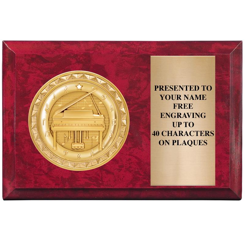 6" X 4" RED MBL INSERT PLQ