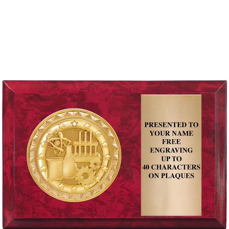 6" X 4" RED MBL INSERT PLQ