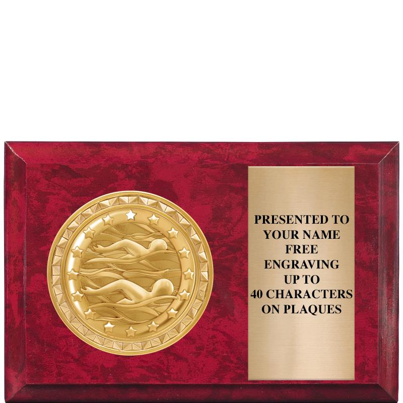 6" X 4" RED MBL INSERT PLQ