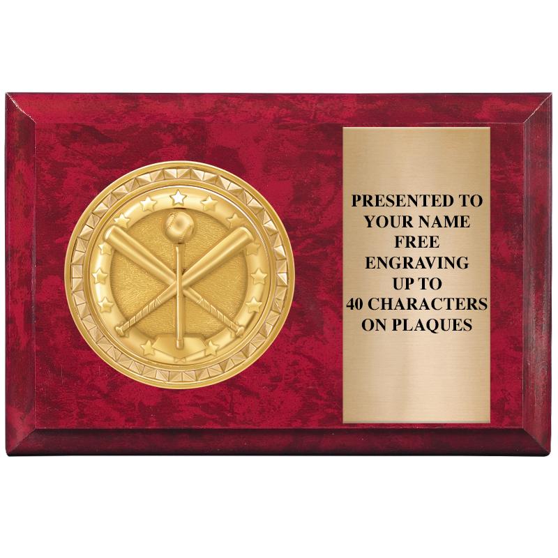 6" X 4" RED MBL INSERT PLQ