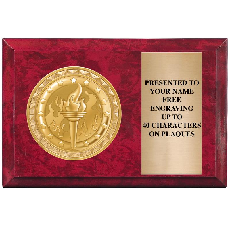 6" X 4" RED MBL INSERT PLQ