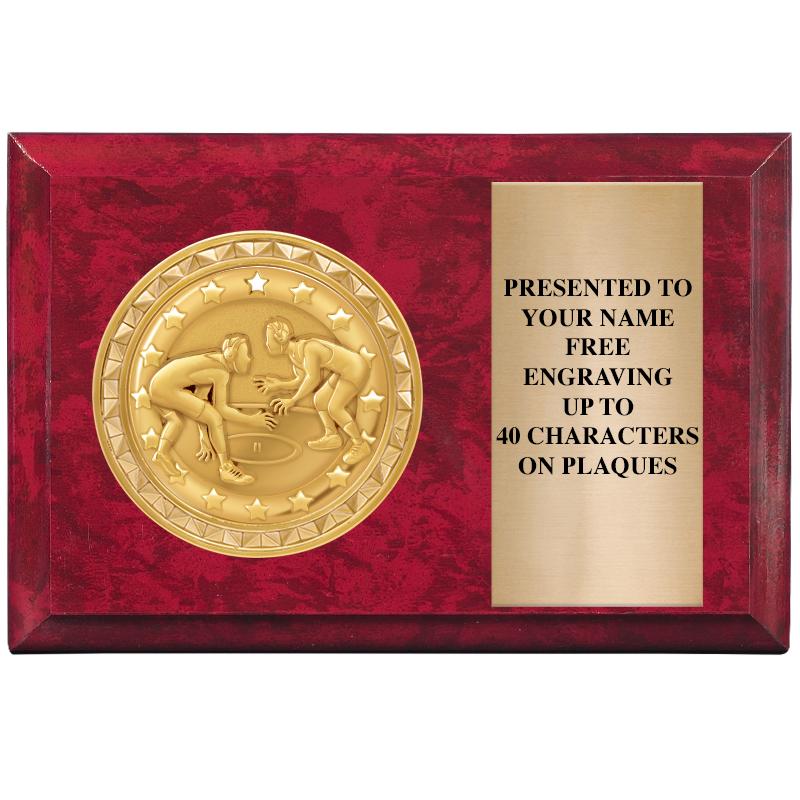 6" X 4" RED MBL INSERT PLQ