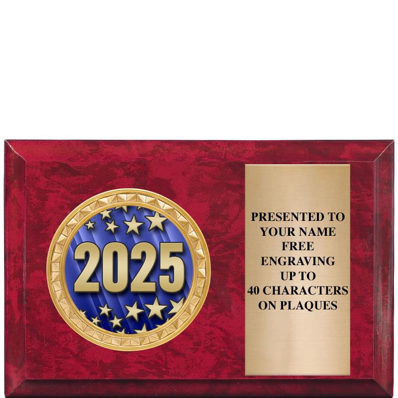 6" X 4" RED MBL INSERT PLQ