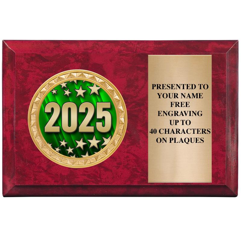 6" X 4" RED MBL INSERT PLQ