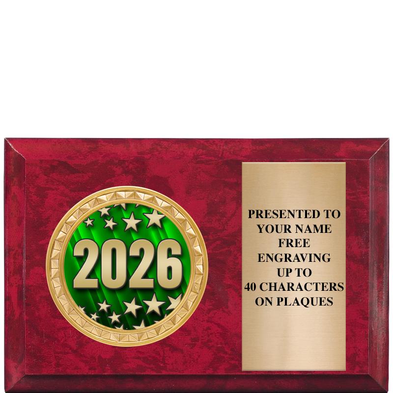 6" X 4" RED MBL INSERT PLQ