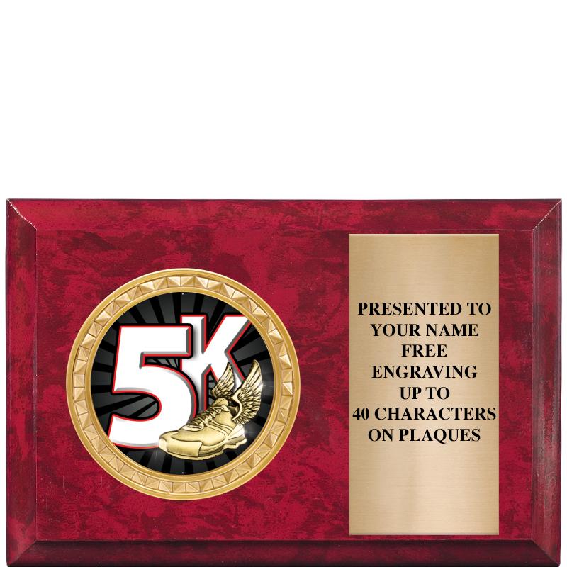 6" X 4" RED MBL INSERT PLQ