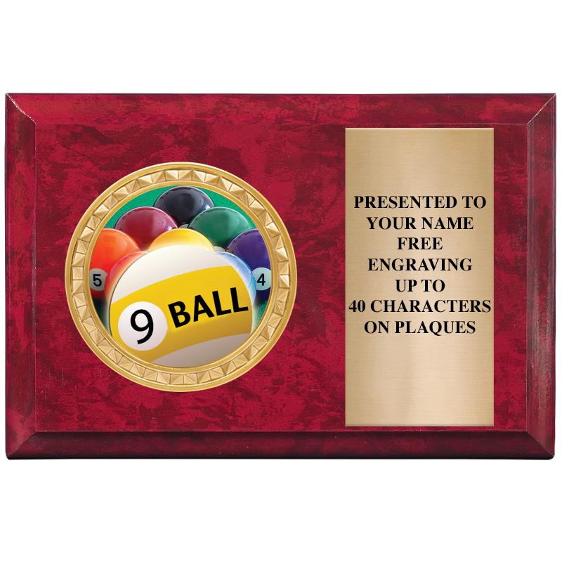 6" X 4" RED MBL INSERT PLQ