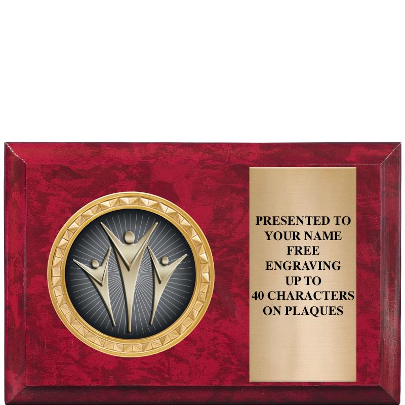 6" X 4" RED MBL INSERT PLQ