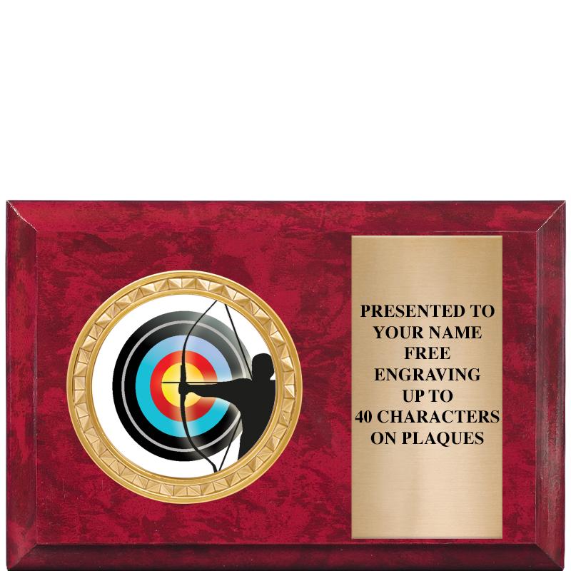 6" X 4" RED MBL INSERT PLQ