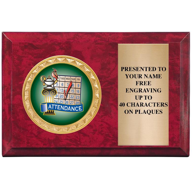 6" X 4" RED MBL INSERT PLQ