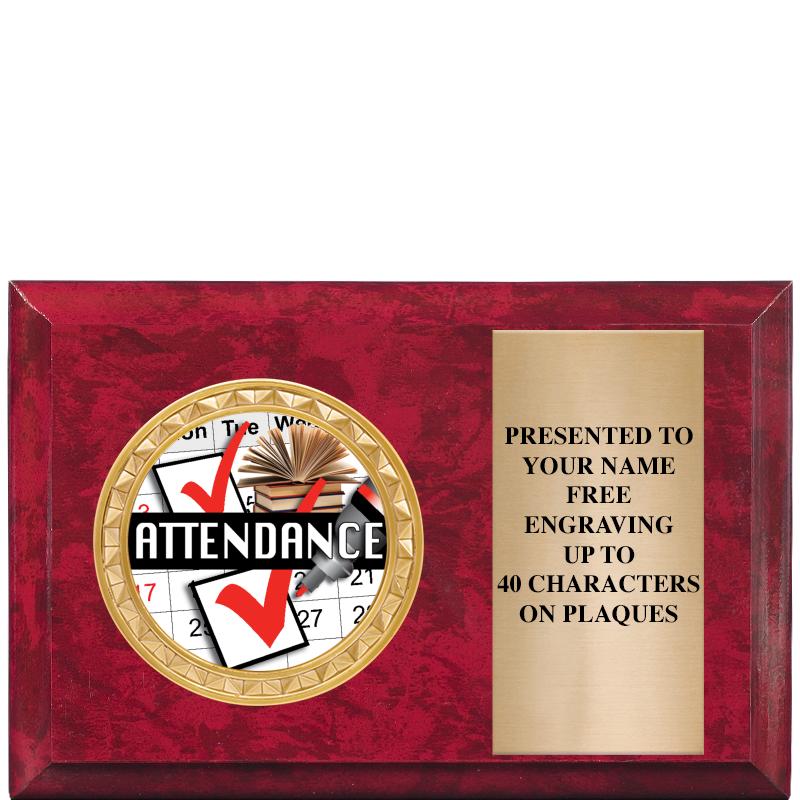 6" X 4" RED MBL INSERT PLQ