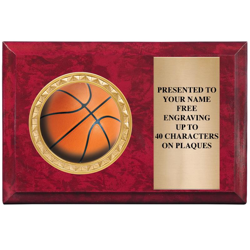 6" X 4" RED MBL INSERT PLQ