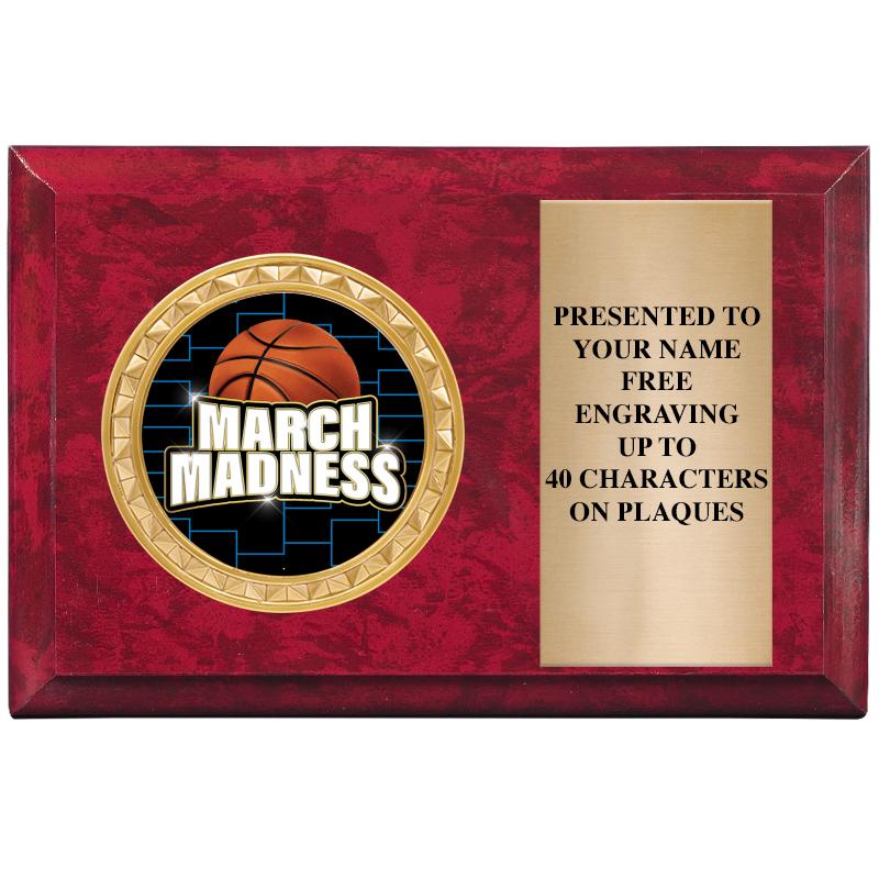 6" X 4" RED MBL INSERT PLQ