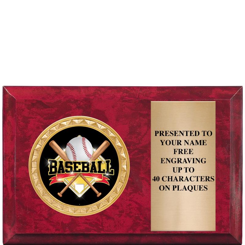 6" X 4" RED MBL INSERT PLQ