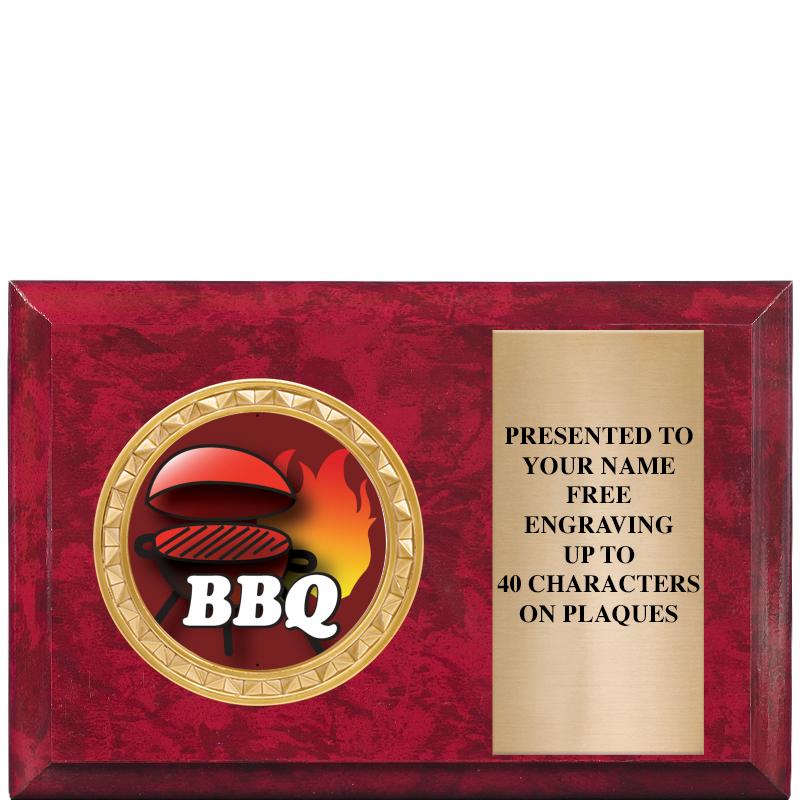 6" X 4" RED MBL INSERT PLQ