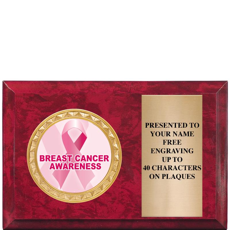 6" X 4" RED MBL INSERT PLQ