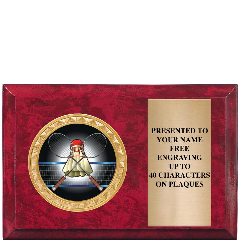 6" X 4" RED MBL INSERT PLQ