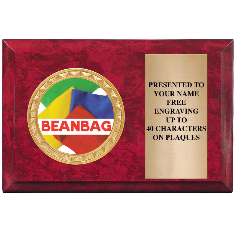 6" X 4" RED MBL INSERT PLQ