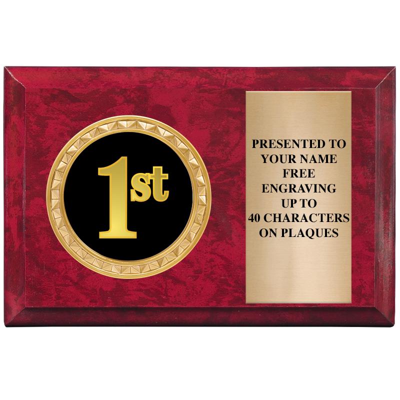 6" X 4" RED MBL INSERT PLQ