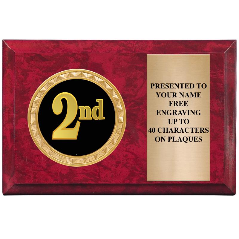 6" X 4" RED MBL INSERT PLQ