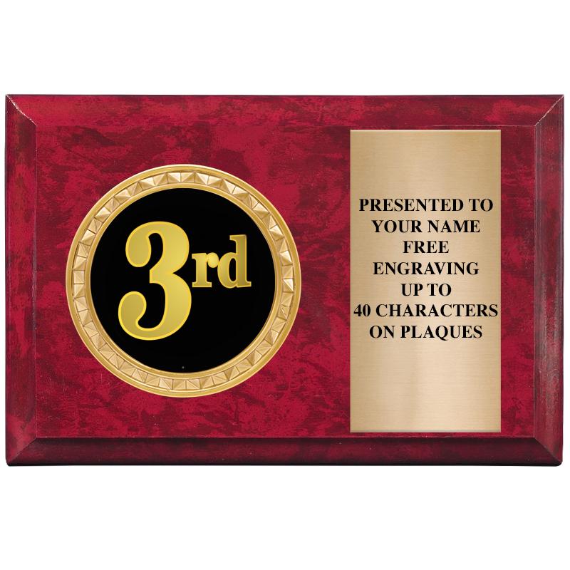 6" X 4" RED MBL INSERT PLQ