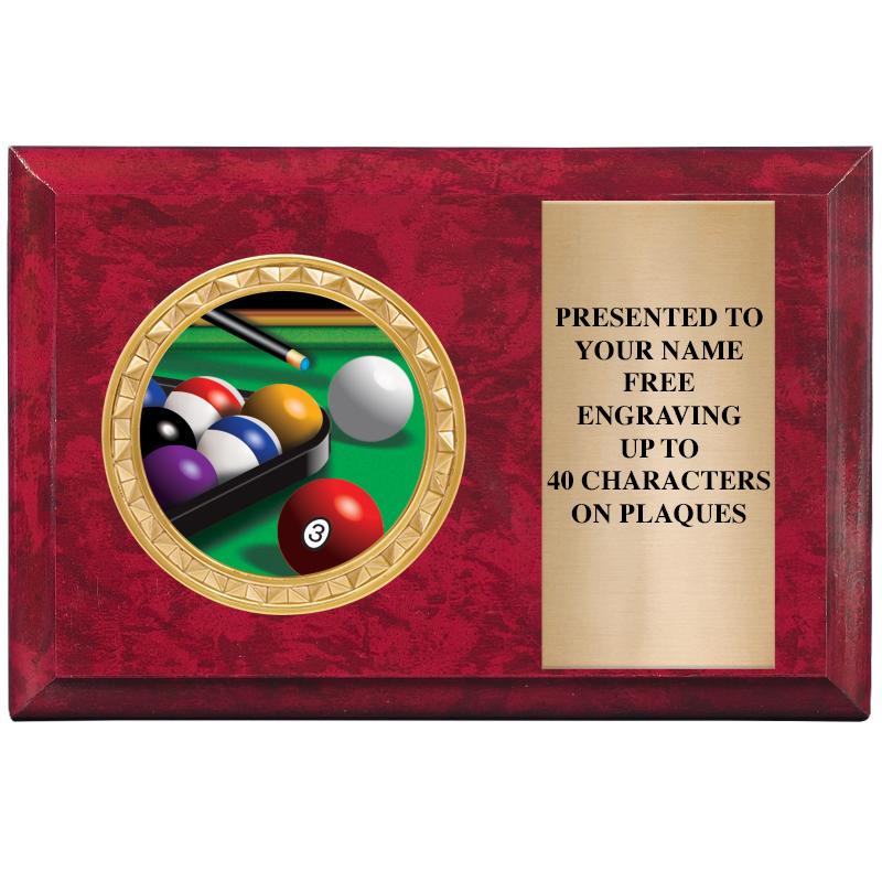 6" X 4" RED MBL INSERT PLQ