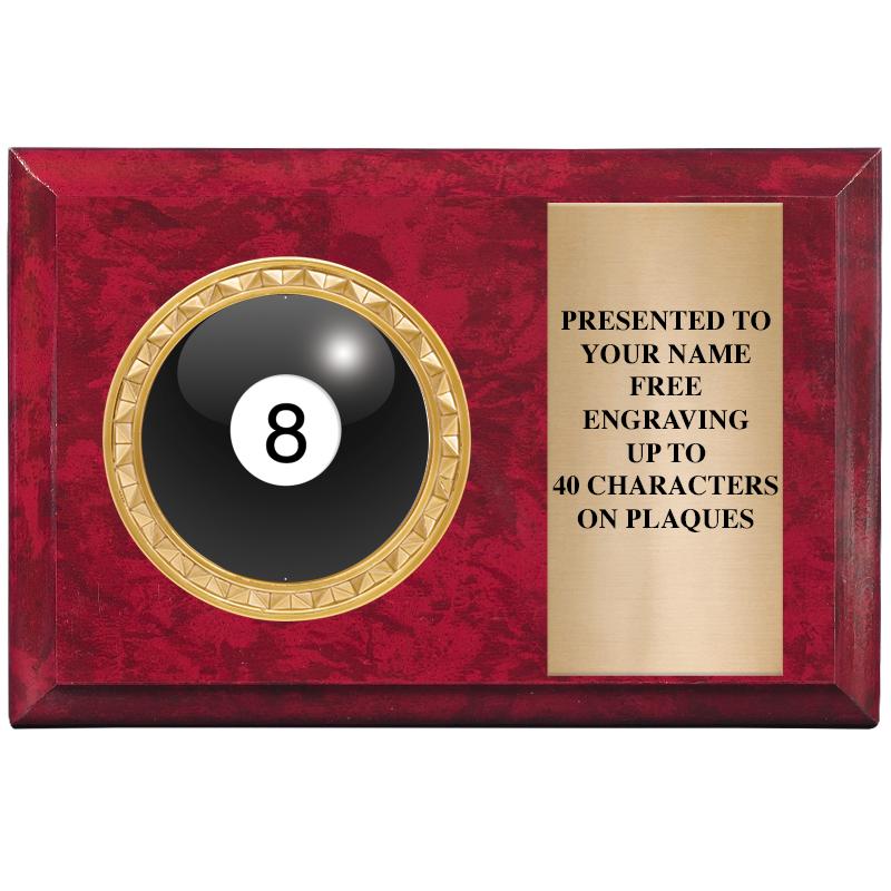 6" X 4" RED MBL INSERT PLQ