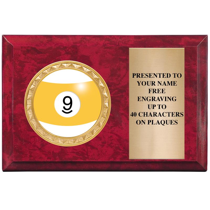 6" X 4" RED MBL INSERT PLQ