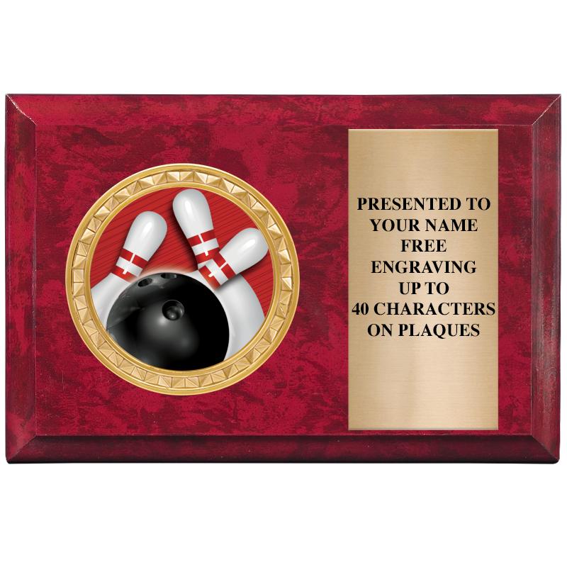 6" X 4" RED MBL INSERT PLQ