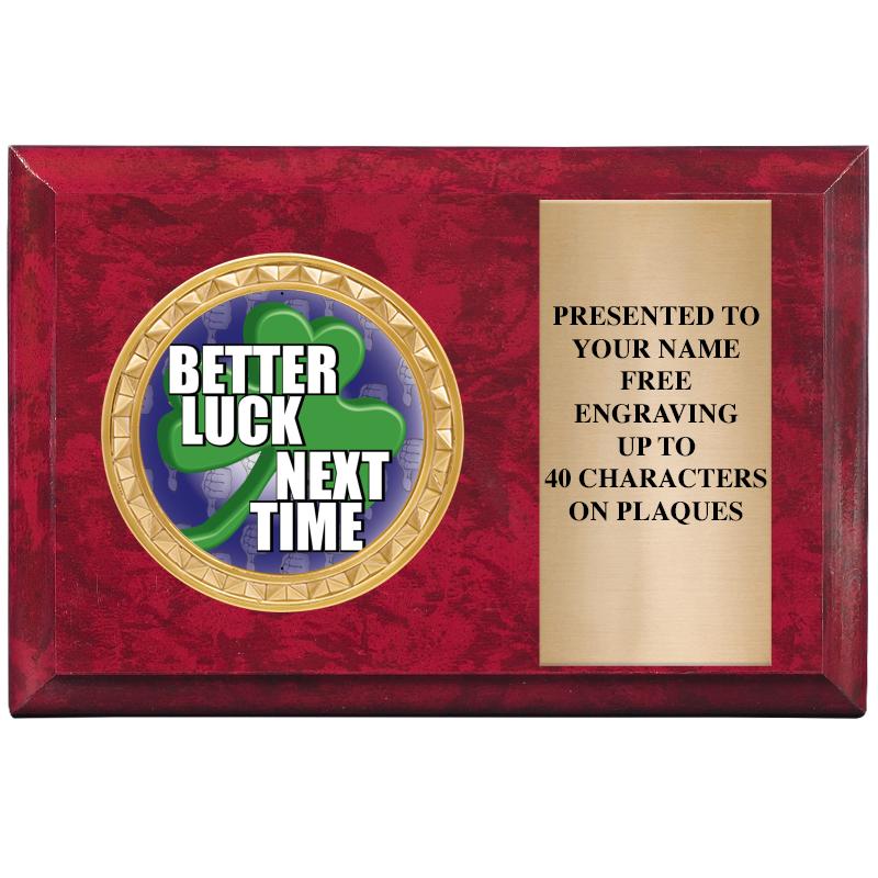 6" X 4" RED MBL INSERT PLQ