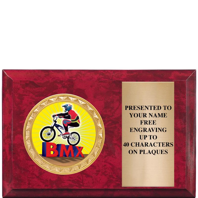 6" X 4" RED MBL INSERT PLQ