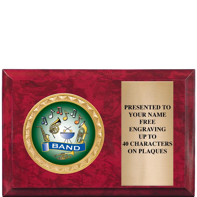 6" X 4" RED MBL INSERT PLQ