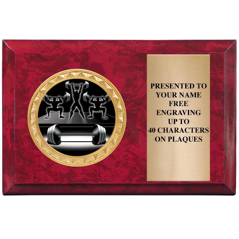 6" X 4" RED MBL INSERT PLQ