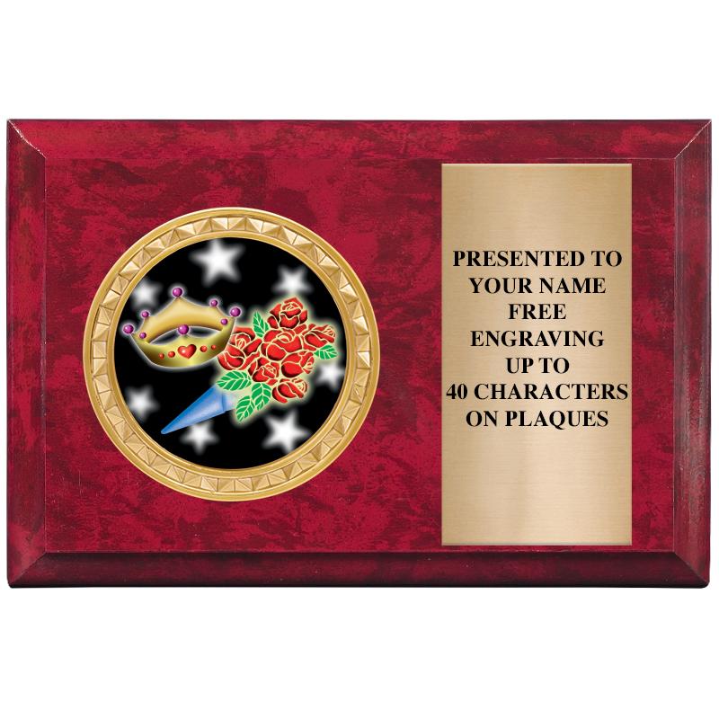 6" X 4" RED MBL INSERT PLQ