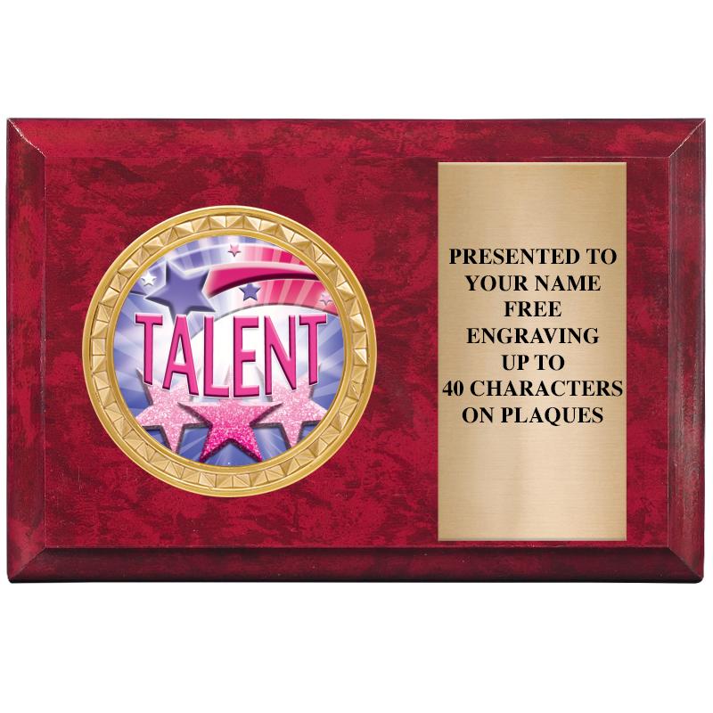 6" X 4" RED MBL INSERT PLQ