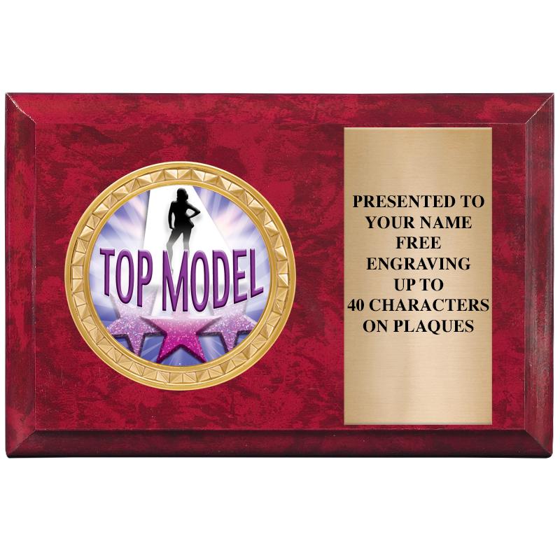 6" X 4" RED MBL INSERT PLQ