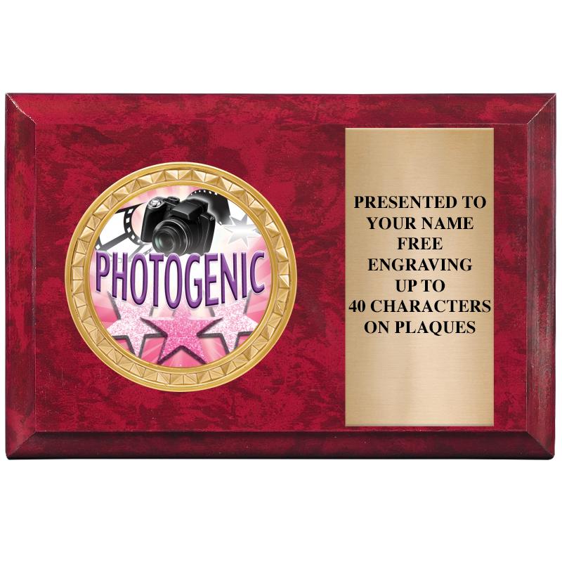 6" X 4" RED MBL INSERT PLQ