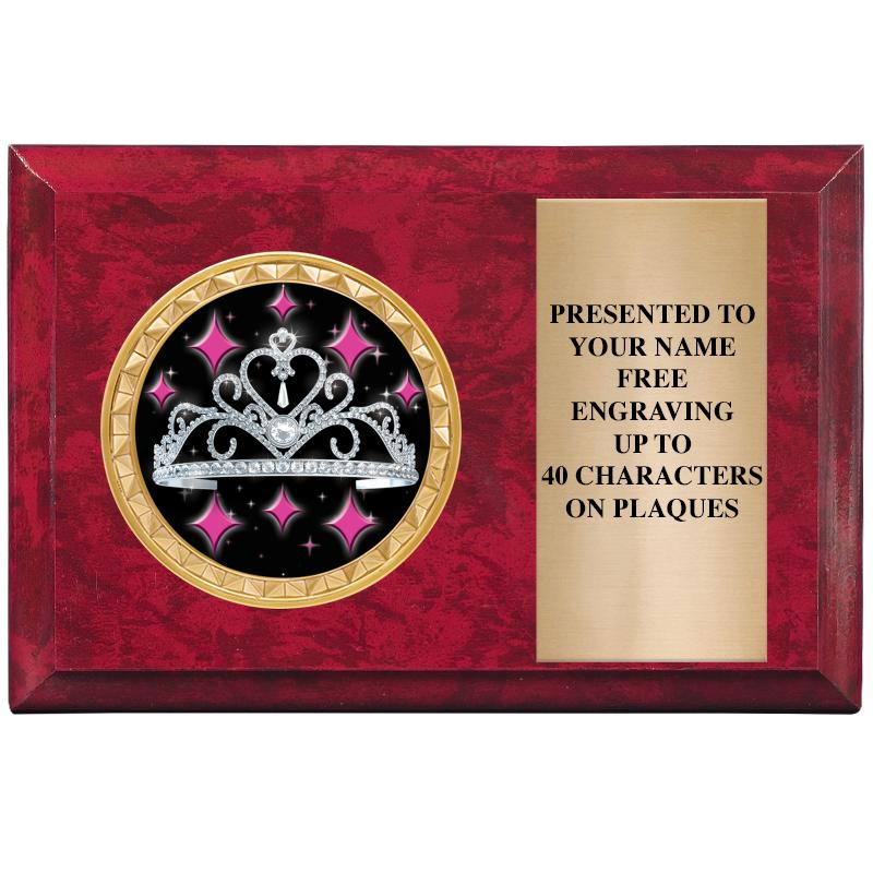 6" X 4" RED MBL INSERT PLQ