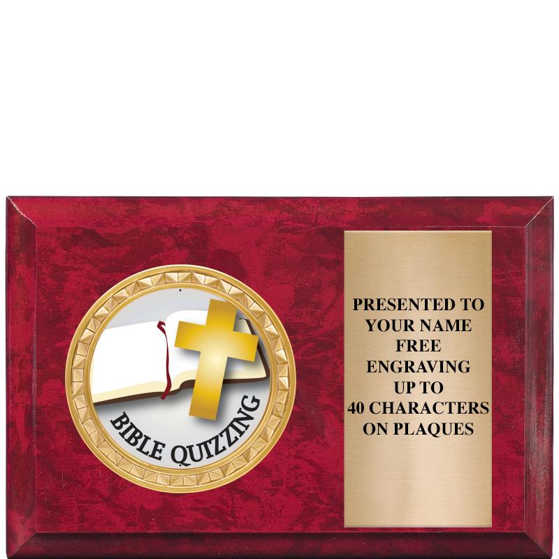 6" X 4" RED MBL INSERT PLQ