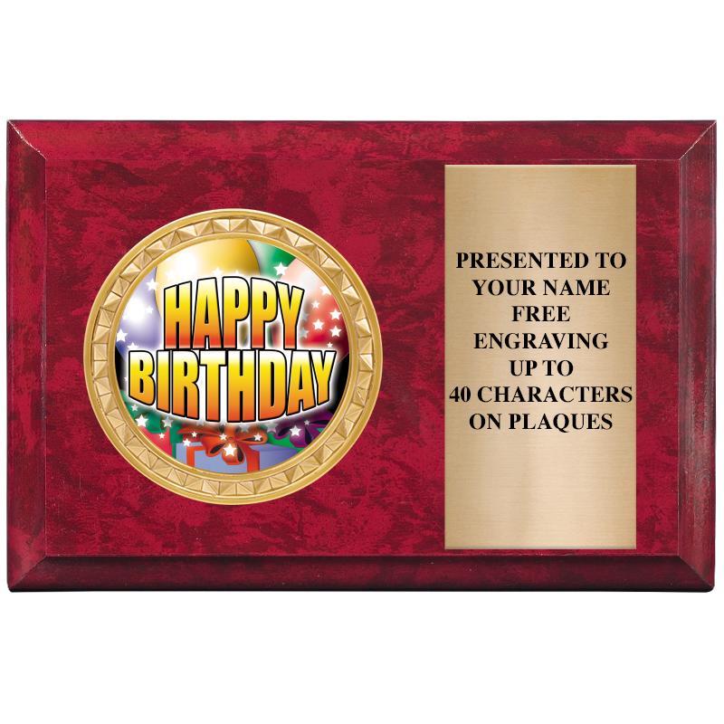 6" X 4" RED MBL INSERT PLQ