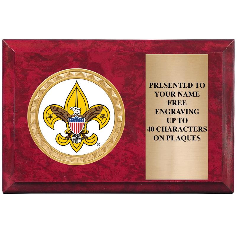 6" X 4" RED MBL INSERT PLQ