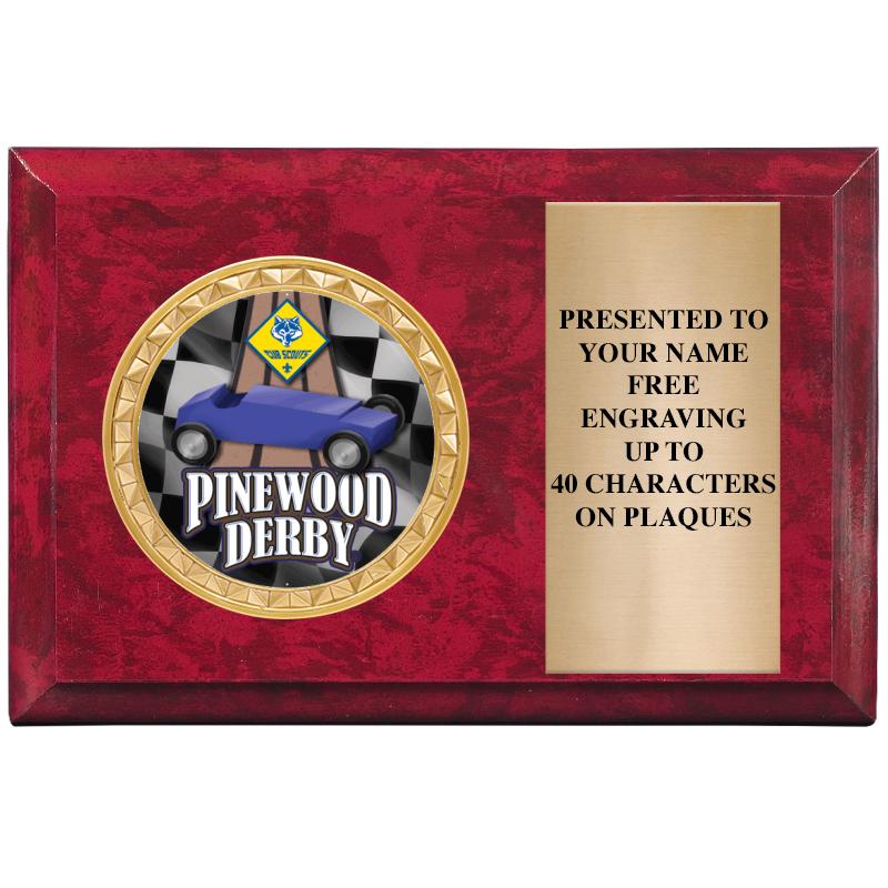 6" X 4" RED MBL INSERT PLQ