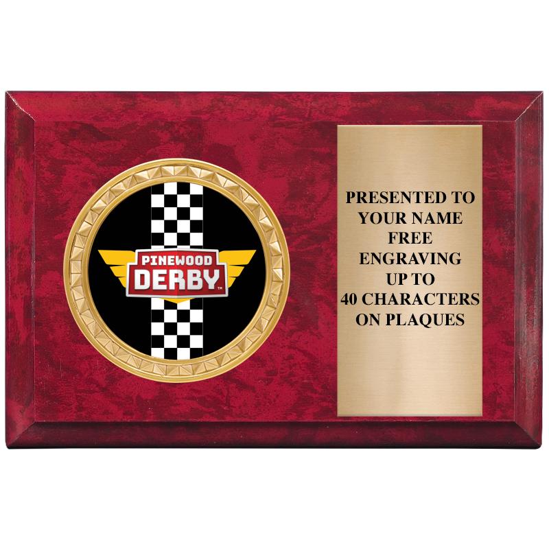 6" X 4" RED MBL INSERT PLQ