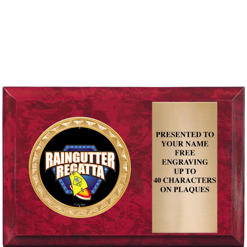 6" X 4" RED MBL INSERT PLQ