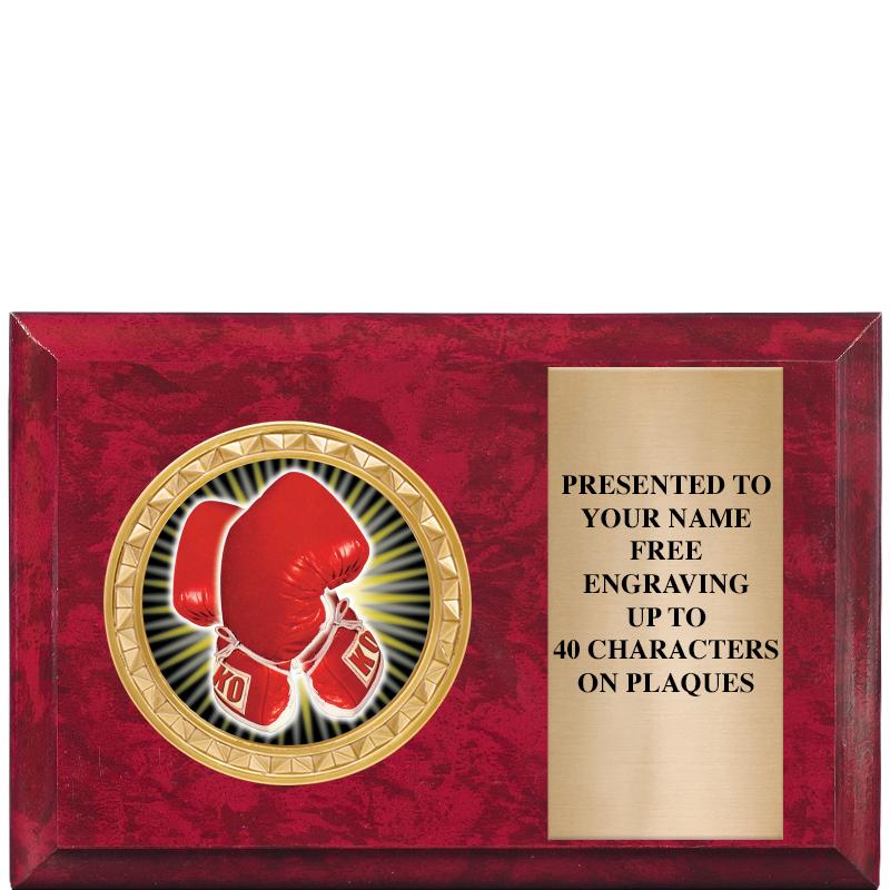 6" X 4" RED MBL INSERT PLQ