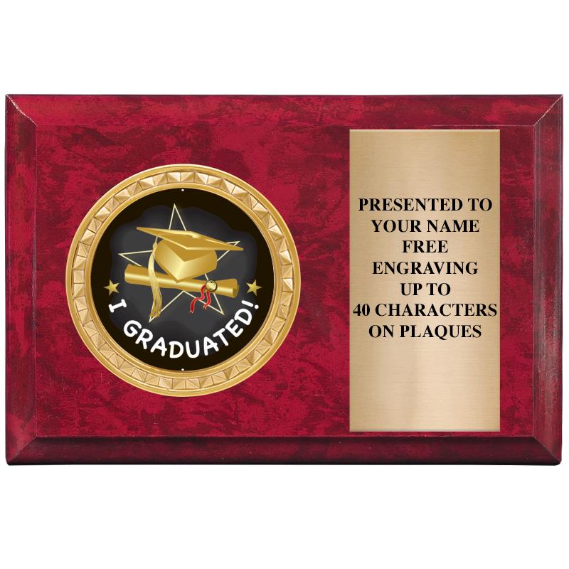 6" X 4" RED MBL INSERT PLQ