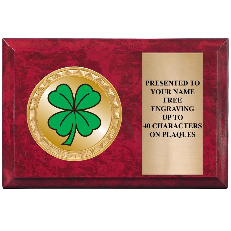 6" X 4" RED MBL INSERT PLQ