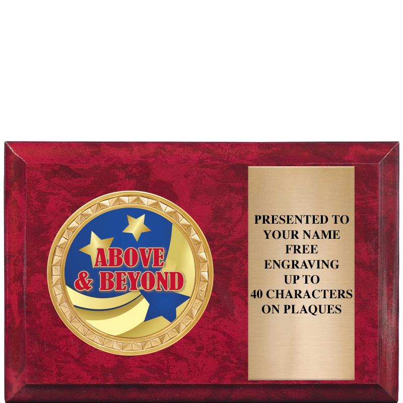 6" X 4" RED MBL INSERT PLQ