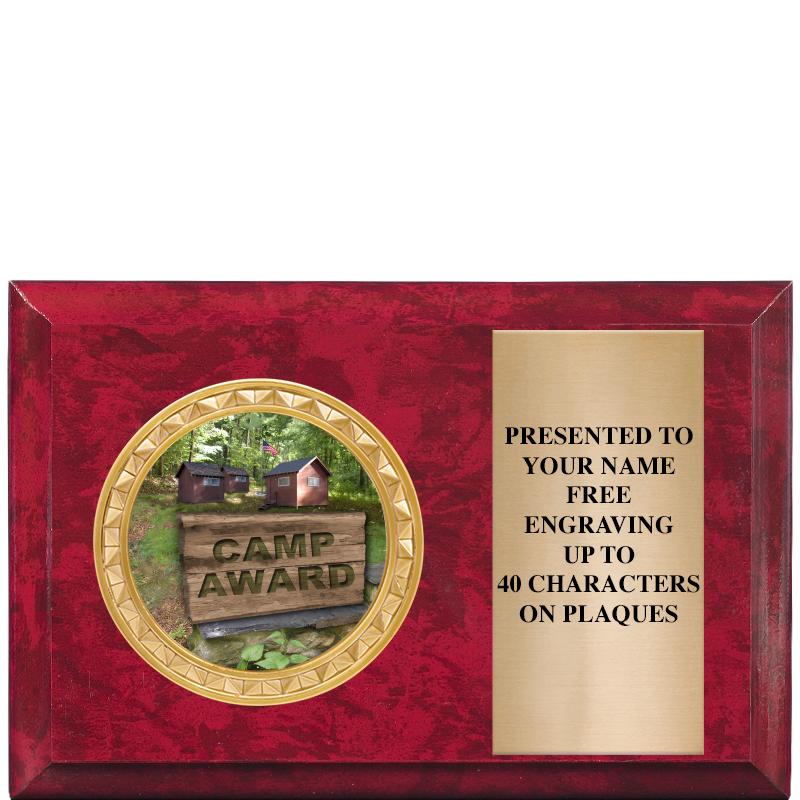 6" X 4" RED MBL INSERT PLQ